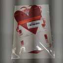 Red and Pink Glitter Love Heart Happy Birthday Banner - Valentine's Themed Hanging Paper Garland Bunting Banner, Photo Backdrop for Wall Home Mantle Office Party Decorations