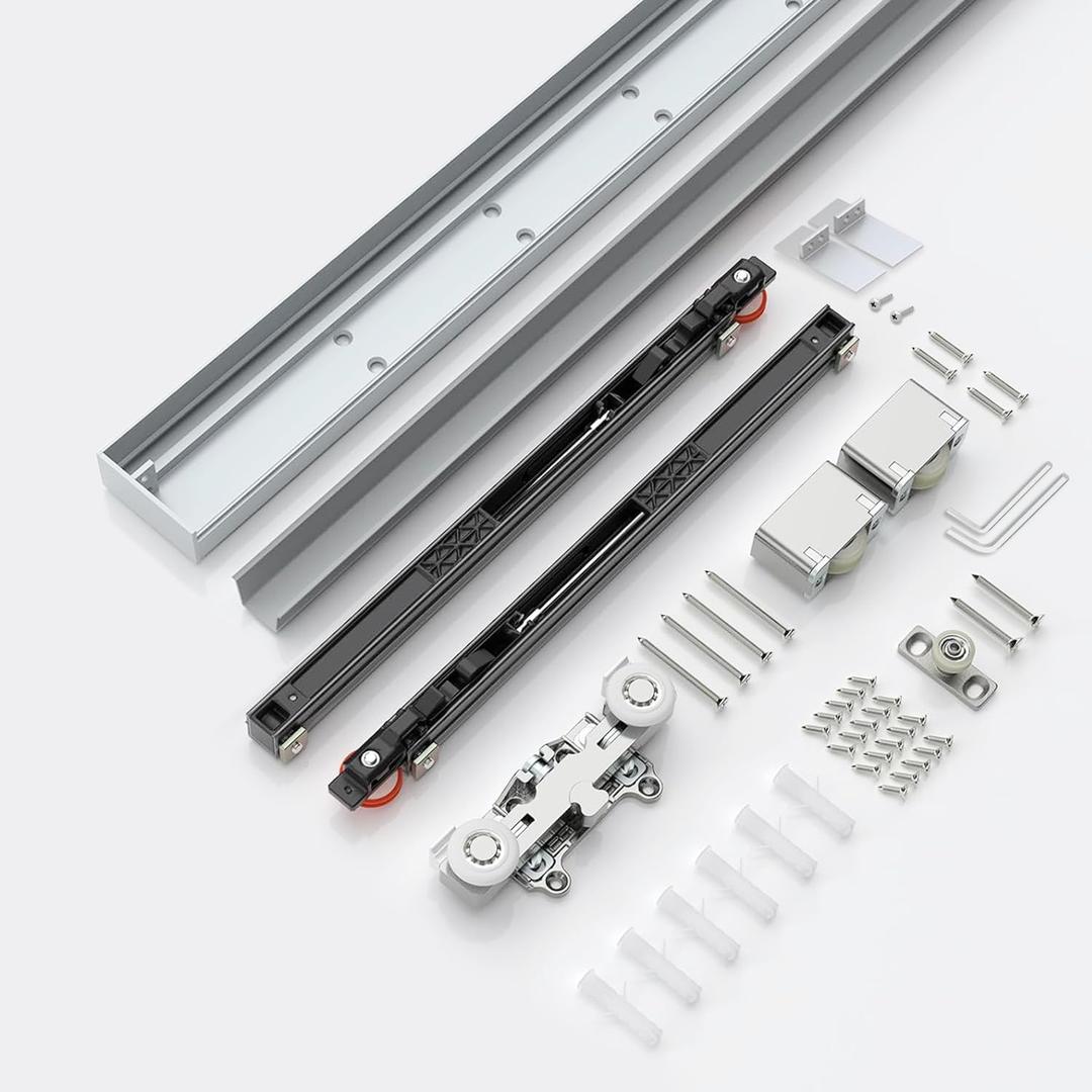 Concealed Sliding Barn Door Hardware with Soft Close (42" Track)