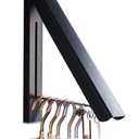 IN VACUUM Clothes Drying Rack, Laundry Racks for Drying Clothes, Wall Mounted Retractable Clothes Hanger for Laundry Room, Garage, Indoor & Outdoor Use, Aluminum (1 Racks, Black)
