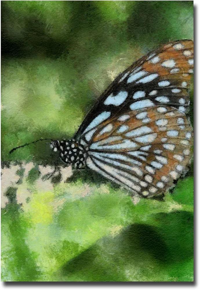 Trademark Art Butterfly in Blue Canvas Art by Lois Bryan, 16 by 24-Inch