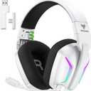 WESEARY Wireless Gaming Headset for PS5, PS4, PC, Switch & Mac, 20ms Ultra-Low Latency, 2.4GHz USB & Bluetooth 5.4 Gaming Headphones with Mic, 50H Battery Life, 3D Spatial Audio, Aurora White