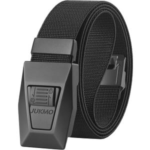 JUKMO Men's Tactical Belt Quick Release Nylon Web for Military Golf Hiking Rigger Heavy Utility Duty Work in Gift Box (Black, S)