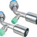Air Conditioner Fitting Set #8 and #10 Female Oring Beadlock 45 Degree with R134a high and low pressure valve, A/C Refrigerant Hose Fitting
