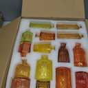 Yaomiao 30 Pcs Vases Bulk Colored Flower Glass Bud Vases Valentine Vintage Colored Glass Bottles Colorful Rustic Embossed for Home Wedding Table Decorations Gifts(Orange Yellow Series)