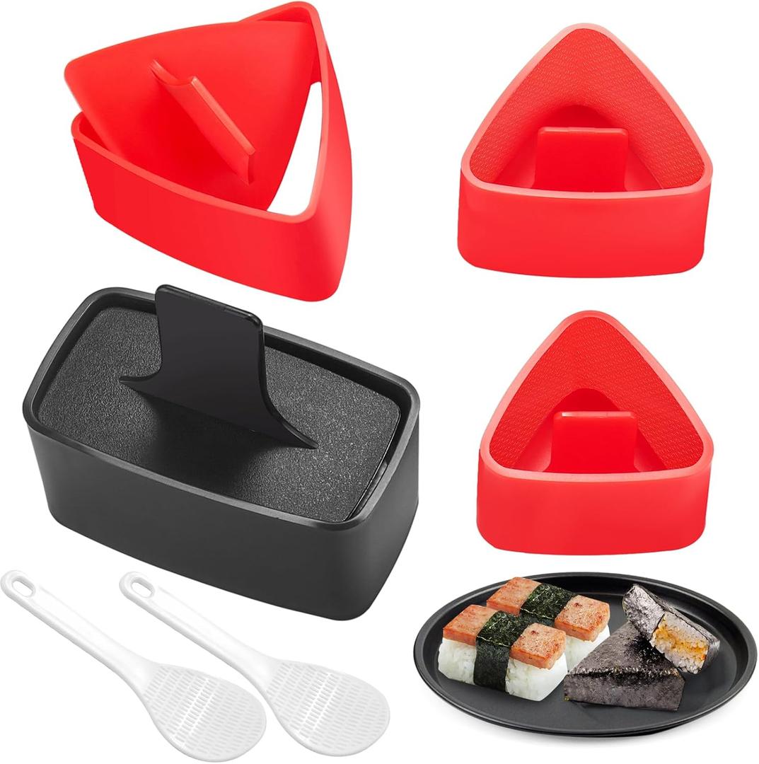 Onigiri Mold, Musubi Press, 4 Pack Triangle Onigiri Rice Ball Mold Musubi Maker, Sushi Making Kit for Beginners