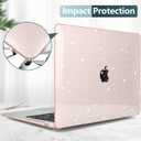 DONGKE for MacBook Air 13 inch Case 2021-2018 Release A2337 M1 A2179 A1932, Bling Plastic Hard Shell Case & Keyboard Cover Only Compatible with MacBook Air 13 inch Retina Fits Touch ID, Starlight