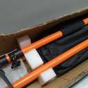 4PK Support Pole, Steel Telescopic Adjustable 3rd Hand Support System, Support Rod, Supports up to 154 lbs Construction Rods for Cabinet Jacks Cargo Bars Drywalls Extends from 49 Inch to 114 Inch