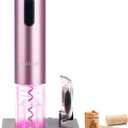 Secura Electric Wine Opener, Automatic Electric Wine Bottle Corkscrew Opener with Foil Cutter, Rechargeable (Rose Gold)