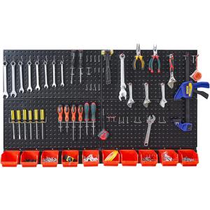Ultrawall Pegboard Wall Organizer, Black Metal Pegboard Panels, Garage Storage System with Hooks and Storage Bins, 59pcs Ultrawall Pegboard Wall Organizer, Black Metal Pegboard Panels, Garage Storage System with Hooks and Storage Bins, 59pcs
