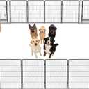DUMOS Dog Playpen 40 Inch 32 Panels Indoor Outdoor Metal Pet Fence