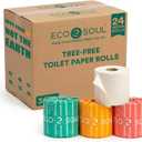 Eco Soul Premium Bamboo Toilet Paper 3 Ply | 24 Mega Rolls | 300 Sheets Each | FSC Certified Hypoallergenic, Textured & Skin-Friendly Septic-Safe Soft Bathroom Tissue Eco-Friendly Chemical & Dye Free