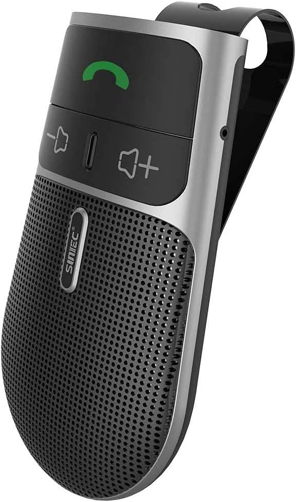 Bluetooth Phone Speaker for Car, SUNITEC Hands Free Bluetooth Car Speaker for Cell Phone, Support Siri Google Voice Assistant, AUTO Power ON Off, Speakerphone with Visor Clip