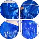 2 x Blue Backdrops Curtains Party Decorations, Tinsel Streamers Birthday Decoration for Easter Decoration, Photo Booth Props for Baby Shower, Graduation, Wedding, 2Pack 3.28X8.2Ft