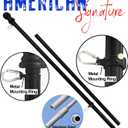 Flag Pole for House - 6 ft Heavy-Duty Aluminum Tangle Free Spinning Flag Pole with Metal Mounting Rings - Outdoor Wall Mount Flagpole for Residential Commercial (Black, 6')