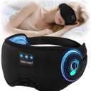 Deep Sleep Mask with Bluetooth 5.4 Headphones - Blackout Sleeping Mask Side Sleeper Eye Masks Earphone Rechargeable Headband Wiless Music Ear Muffs Portable Travel Essentials Gift for Women Men Mom