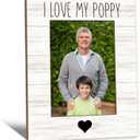 Poppy Gifts Picture Frame 5x7, Poppys Photo Frame, Christmas Fathers Day Birthday Gifts for Poppys Grandpa from Grandkids, I Love My Poppy Wooden Picture Photo Frames for Desk Home Room Decor