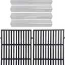 GasSaf 15.3 inch Flavorizer Bars and 17.5 inch Grill Grates Replacement for Weber 7636 7638, Spirit 300 Series E310 E320 E330 S310 S320 S330 Gas Grills with Front Control Knob (2013-2017)