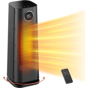 Space Heater for Indoor Use, 1500W Fast Electric Portable Ceramic Heaters with Thermostat, 4 Modes, 24H Timer, 70Oscillating Room Heater with Remote for Office Bedroom Use, 2023 Upgraded