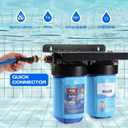 2 x H&G lifestyles Garden Hose Filter for Filling Pool Hot Tub,Iron Filter for Well Water,Reduce Calcium Magnesium,Water Filter and Softener System,Standard 3/4" GHT Brass Adapters, Up to 70,000 Gallons
