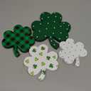 Wenqik 6 Pcs St. Patrick's Day Wooden Signs Irish Clover Shamrock Wooden Table Centerpiece Ornaments Decoration Green Farmhouse Wood St Patricks Day Tiered Tray Decor for Holiday Fireplace Home