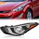 TODO Headlight Assembly Compatible with Hyundai Elantra 2014-2016 Driver Left Side 92101-3Y500 USA-BUILT 92101-3X280