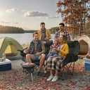 Oversized Double Camping Chair Padded Camping Chairs for Adults,Gray Leaves