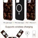 Jusy Compatible with MagSafe Brown Tortoise Shell Print Phone Case for iPhone 16 Pro Max, Amber Trendy Luxury Magnetic Soft TPU and Hard PC Protective Phone Cover for Women Girls - Brown
