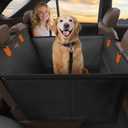 FURTIME Large Dog Car Seat, Upgraded PU Leather Back Seat Extender with Hard Bottom, Waterproof Pet Car Seat Cover for Medium Sized Dog, Pet Hammock for Cars, SUVs, Trucks (Black)