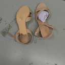 Allegra K Women's Cross Straps Kitten Heel Sandals (9.5, Nude)