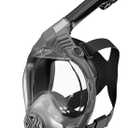 Full Face Snorkel Mask- Snorkeling Gear for Adults with Safe Dry Top Breathing System, Latest Foldable Panoramic View Snorkeling Mask for Men and Women, Anti Fog Anti Leak (Large-X-Large, Grey)