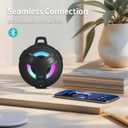 EBODA Bluetooth Shower Speaker, Portable Bluetooth Speakers, IP67 Waterproof Wireless Speaker with LED Light, Floating, 2000mAh, True Wireless Stereo for Kayak, Beach, Gifts for unisex -Black