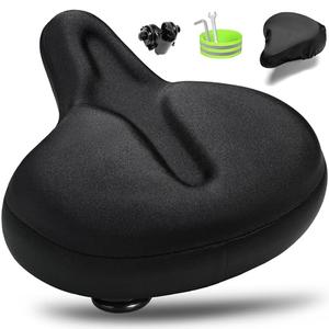 CDYWD Oversized Bike Seat for Men & Women, Comfortable Gel Padded, Extra Wide Bicycle Seat Cushion Comfort, Replacement Saddle for Peloton, Stationary Exercise Bike, Mountain Bike, Cruiser, City Bike