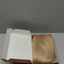 Haloo Blonde Short Bob Wigs with Bangs Shoulder Length Wavy Layered Flipped Ends Natural Looking Medium Synthetic Hair Wig for Women Daily Party, 14 Inch Platinum Blonde