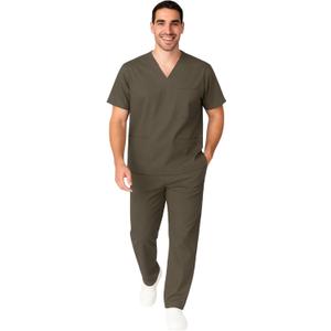 M&M SCRUBS Men Scrub Set Medical Scrub Top and Pants (X-Large, Olive)