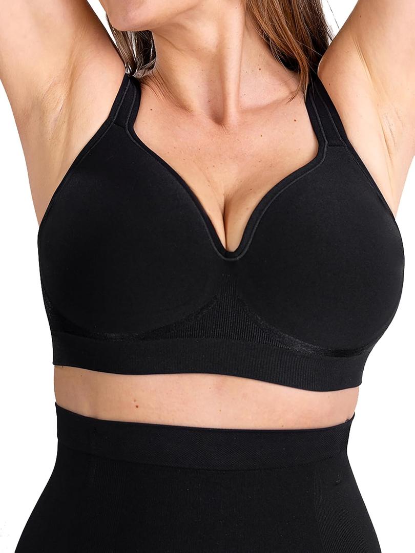 SHAPERMINT Sweetheart Bras for Women Wireless Push Up Bra with Support, Full Coverage Seamless Bralette (S)