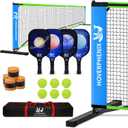 Hoverphenix Pickleball Net for Driveway, 22FT Regulation Size Pickleball Net with Paddles Set of 4, Pickleballs and Carry Bag for Outdoor Indoor Game
