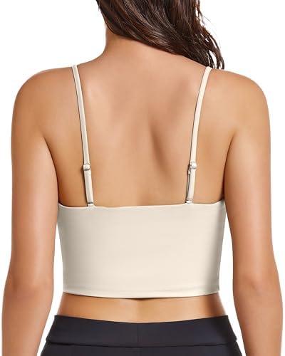 Women's Longline Sports Bras Women Workout Tank Tops with Built in Bra & Adjustable Straps for Yoga Gym Fitnesss(Light Gray-XL)