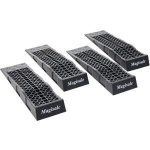 Magisale Low Profile Plastic Car Service Ramps 6 Ton Heavy Duty Truck Vehicle Ramps for Oil Changes& Maintenance- 4 Pack (4pc) Magisale Low Profile Plastic Car Service Ramps 6 Ton Heavy Duty Truck Vehicle Ramps for Oil Changes& Maintenance- 4 Pack (4pc)