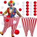 22 Pcs Granny Pants Yard Game Set Include Granny Pants and Balls Giant Pant Outdoor Party Activities for Families Outdoor and Indoor Games (Carnival, Red, White)