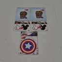 Pack of 5: Simplicity - Popcorn Applique(2), Simplicity Marvel Captain America Applique Iron-on Patch for Clothing, Jackets, and Backpacks, 3.5" D, Disney Mickey Mouse & Thumbs Up Iron-On Appliques(2)