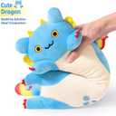 PEACH CAT Long Dragon Cat Plush Pillow Cute Dragon Cat Stuffed Animal for Boys and Girls Blue 19.6"