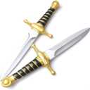 PU Foam Dagger Prop, Non-Functional Costume Sword with Reinforced Core for Adult Cosplay (Gold)