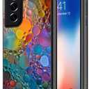 CARLOCA Compatible with Samsung Galaxy S22 Case,Colorful Drops Marble Identity Graphic Design Shockproof Anti-Scratch Hard Acrylic Case for Samsung Galaxy S22
