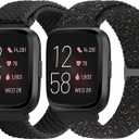 TumpCez Elastic Band for Fitbit Versa 2/Versa Lite/Versa SE Bands for Women Men, Braided Stretchy Straps Nylon Sport Wristband for Fitbit Versa