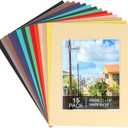 Prudiut 15 Pack 11x14 Picture Mats, Mixed Colors Frame Mattes for 8 x10 Pictures Photo Frame Mat Core Bevel Cut Mat Board Show Kit for Photos, Prints, Artworks