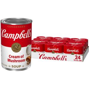 Campbell's Condensed Cream of Mushroom Soup, 10.5 oz. Cans (Pack of 4), Best By Dec. 05, 2026