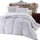 Royal Hotel Bedding 300 Thread Count King Size Down-Alternative Comforter, Overfilled Comforter, Duvet Insert 100% Cotton Shell - 100% Down-Alternative Fill, 750FP - 86Oz - Solid White, King