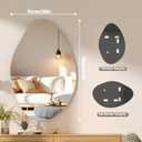 Hasipu Irregular Wall Mirror - 31"x20" Asymmetrical Frameless Mirror, Modern Decorative Mirrors for Living Room, Entryway, Hallway, Bathroom, Bedroom,Wall Mounted Home Decor