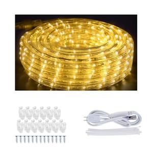 JUNWEN 40ft LED Rope Lights Outdoor Warm White, Connectable, Waterproof 110V 432LED Flexible LED Rope Lighting for Walkways, Patios, Gardens, Fences, Porches,Indoor Outdoor Decoration , (Pack Of 6)