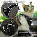 2 x Cat Harness and Leash for Walking, Retractable Cat Harnesses and Leash Set Escape Proof, Breathable Soft Kitten Small Large Harness for Travel Training and Walking, Black, XXS (XXS(chest:8.1"-13.0"))